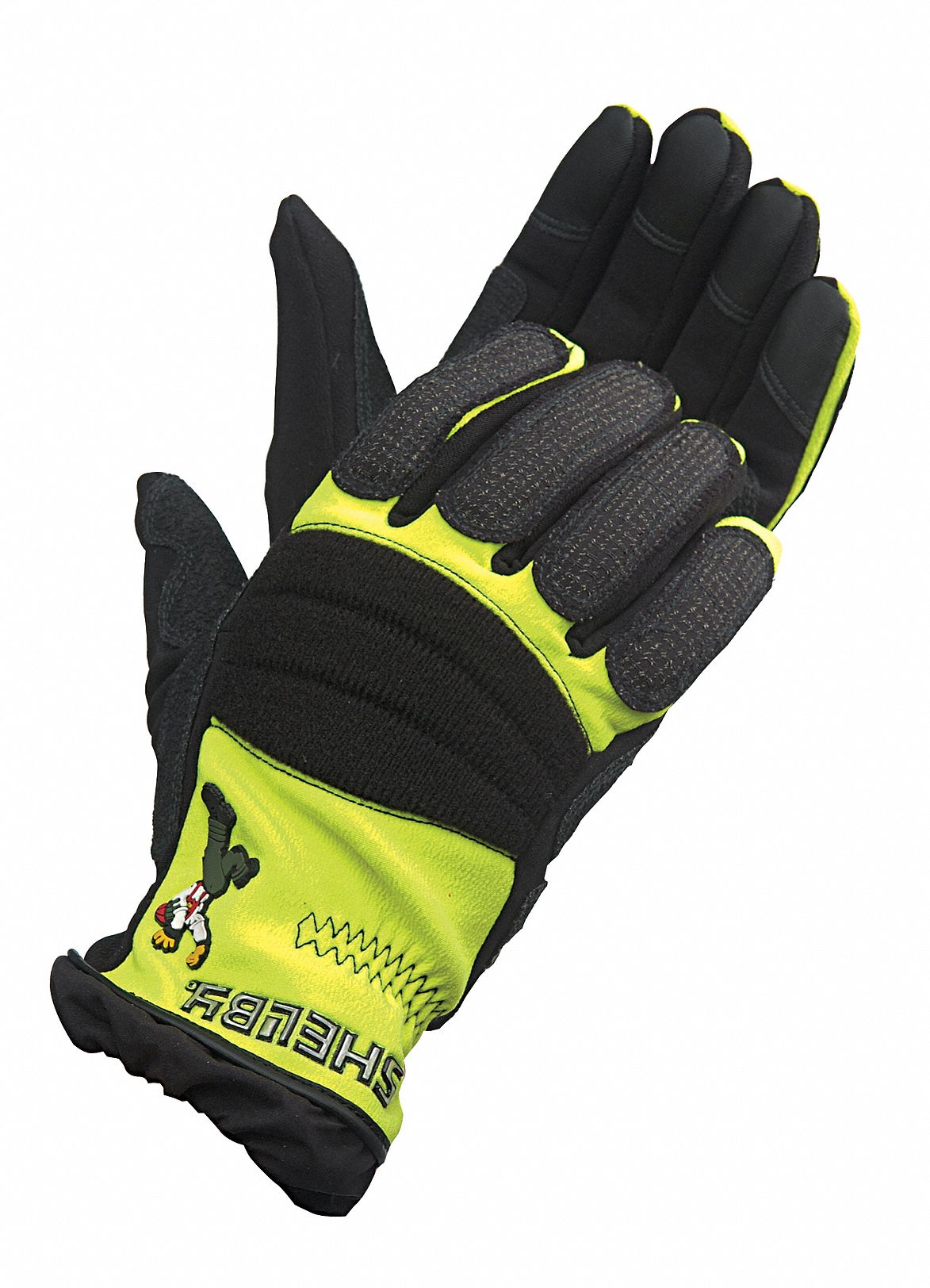 Extrication Gloves, Black, L, Kevlar® Palm Material, Shirred Elastic