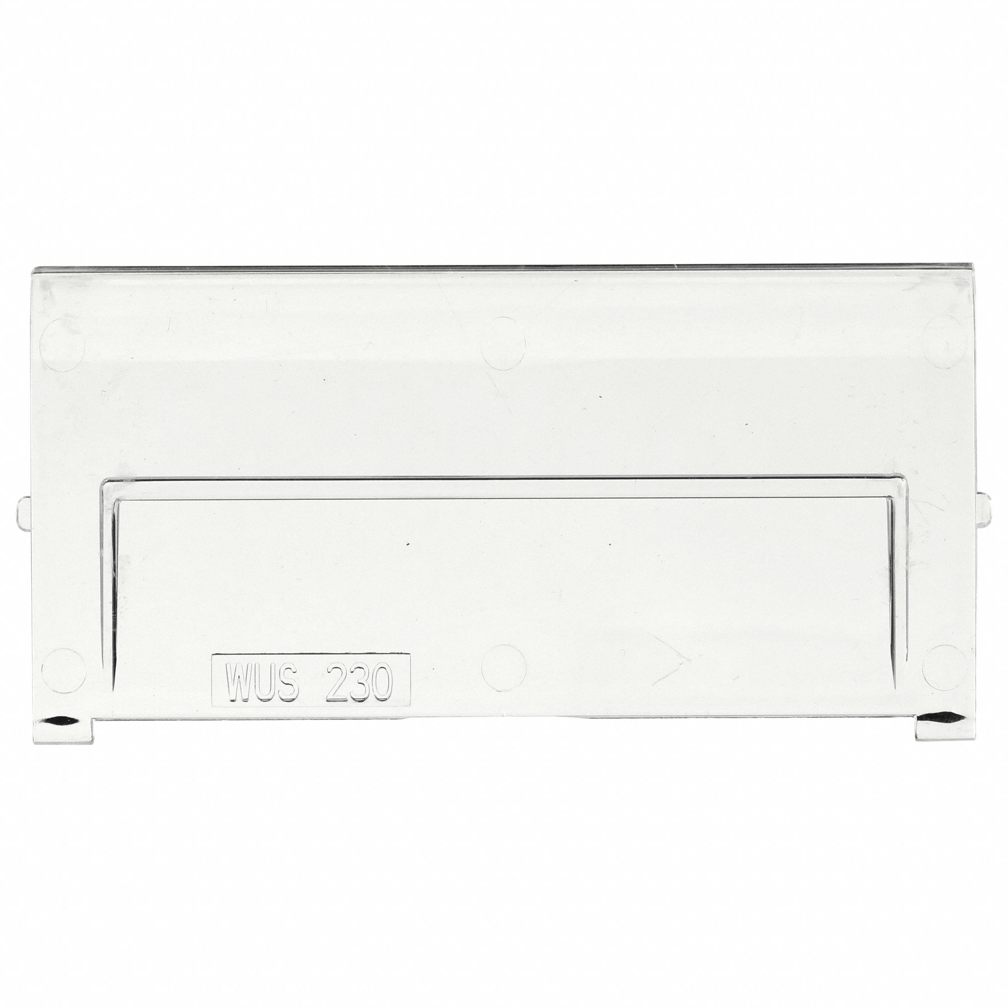 BIN WINDOW, 10¼ IN X 4¾ IN, FOR 4⅜ IN BIN W, CLEAR, POLYSTYRENE, 12 PK