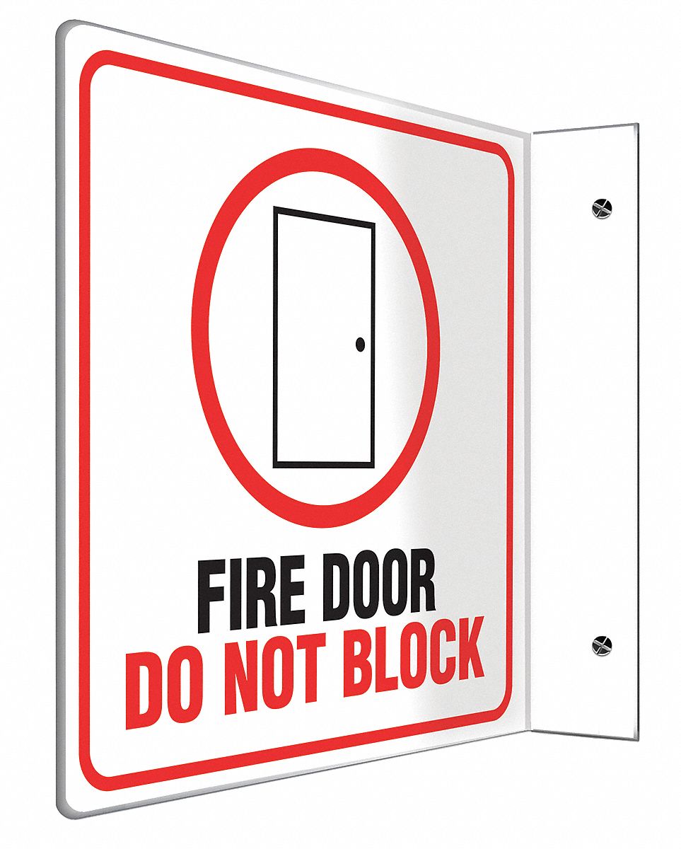 90D PROJ SIGN FIRE DOOR DNB