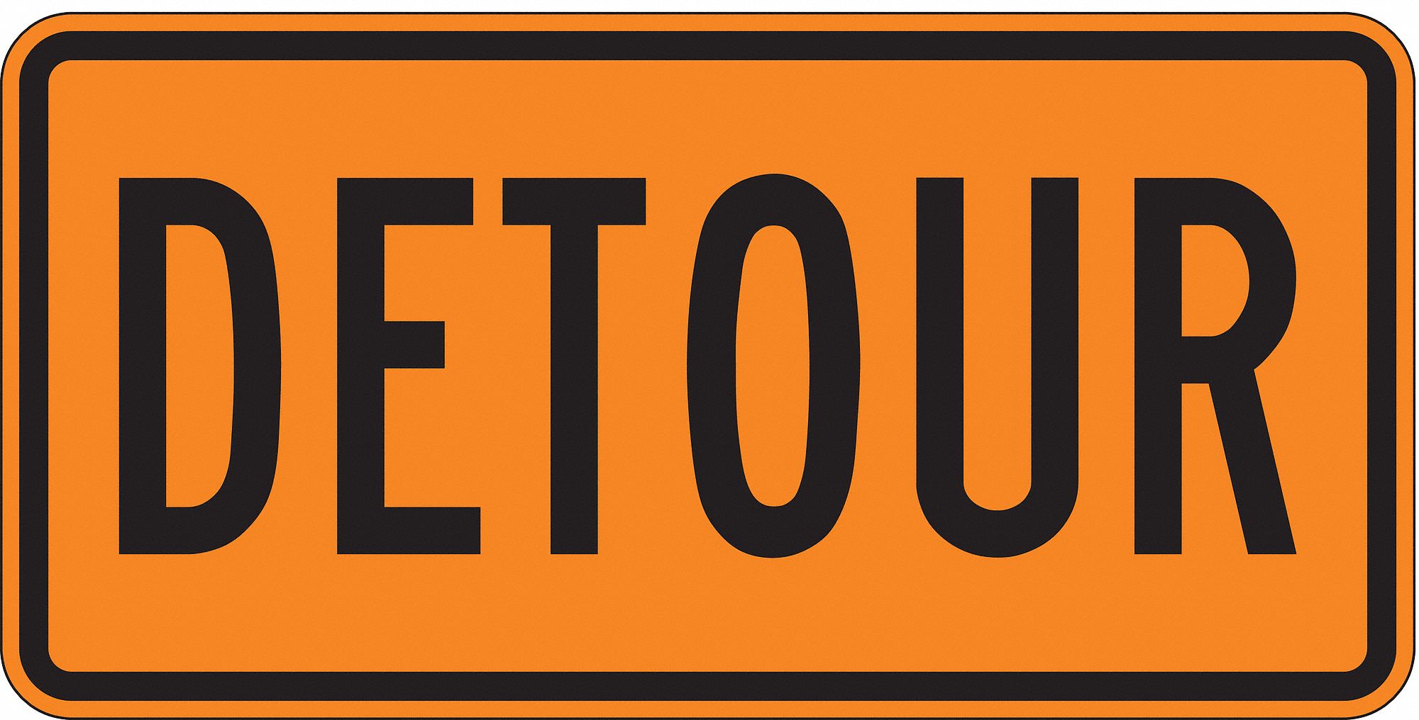 15 in x 30 in Nominal Sign Size, Aluminum, Detour Sign - 9KHV6|M4-8