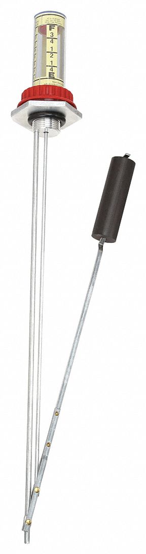 LEVEL GAUGE, FOR 27½ IN CONTAINER D, ¾ IN, GALVANIZED STEEL/HDPE