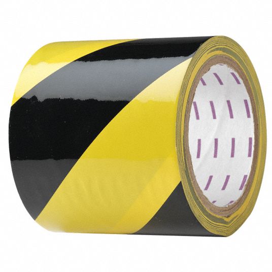 GRAINGER APPROVED Safety Warning Tape, Striped, Continuous Roll, 4 in ...