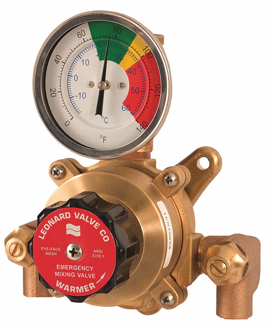 LEONARD VALVE Emergency Mixing Valve, Inlet Size 1/2 in, For Use With