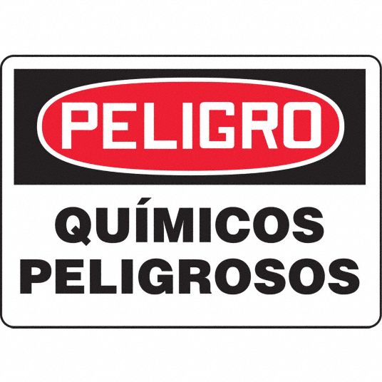 ACCUFORM Spanish Danger Sign, Quimicos Peligrosos, Header Peligro