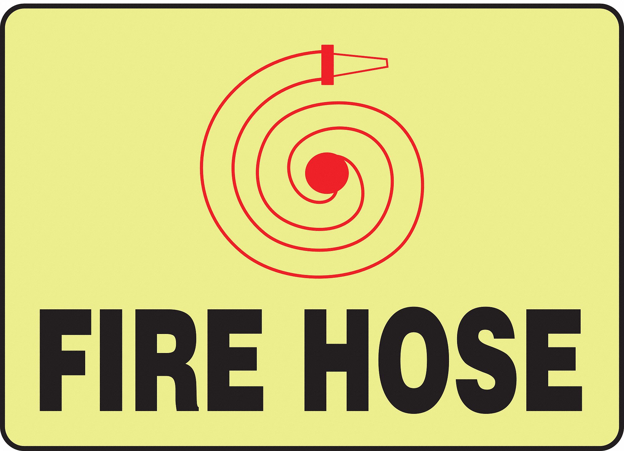 Fire Hose Sign,7 x 10In,R and BK/YEL,FH