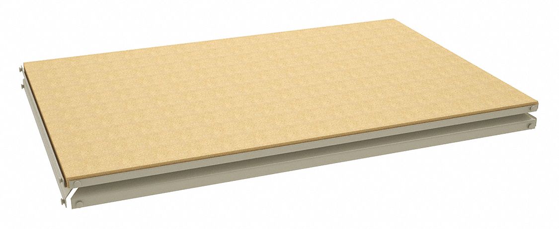 Boltless Shelving: 36 in   x 24 in, 500 lb Load Capacity, Particleboard, Sand