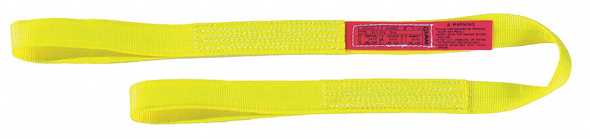Web Sling: Type 3, Nylon, 10 ft Sling Lg, 10 in Eye Lg, 1 Plies