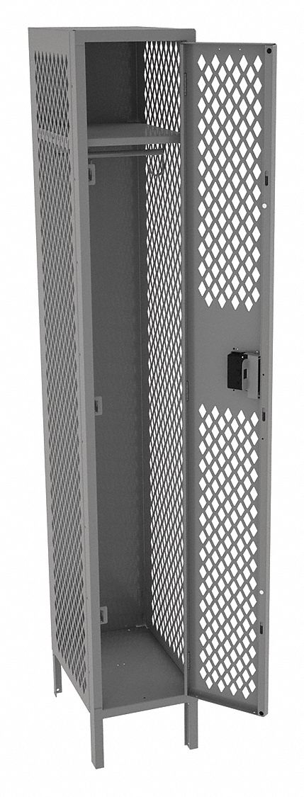 Wardrobe Locker: 12 in x 18 in x 78 in, Ventilated, 1 Tiers, 1 Units Wide, Padlock Hasp