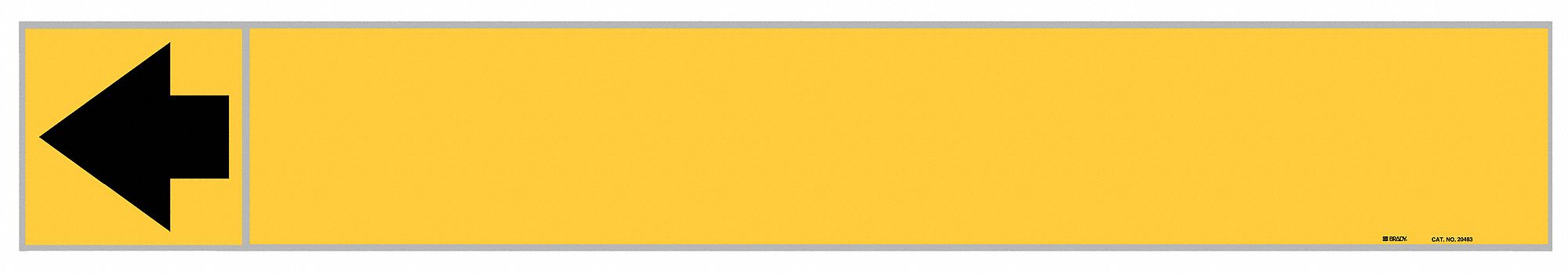 Pipe Marker: Yellow, Black, 8 in Wd, Vinyl, 8 in Roll Wd, 1 in Lg