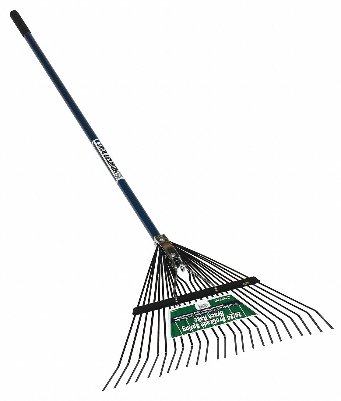 Lawn Rake: Steel, 13 in Lg of Tines, 24 in Overall Wd of Tines, 24 Tines