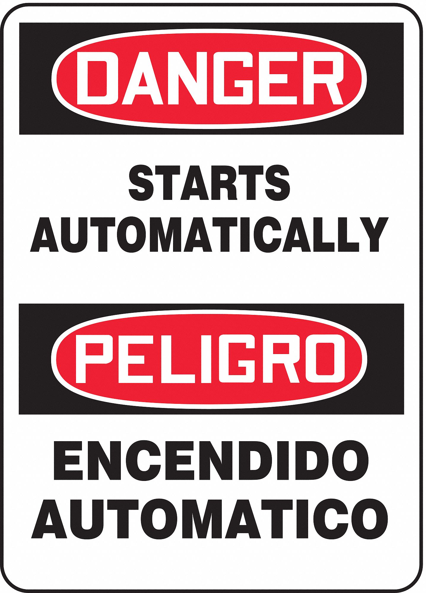 Vinyl, Spanish-Bilingual Danger Sign, 10