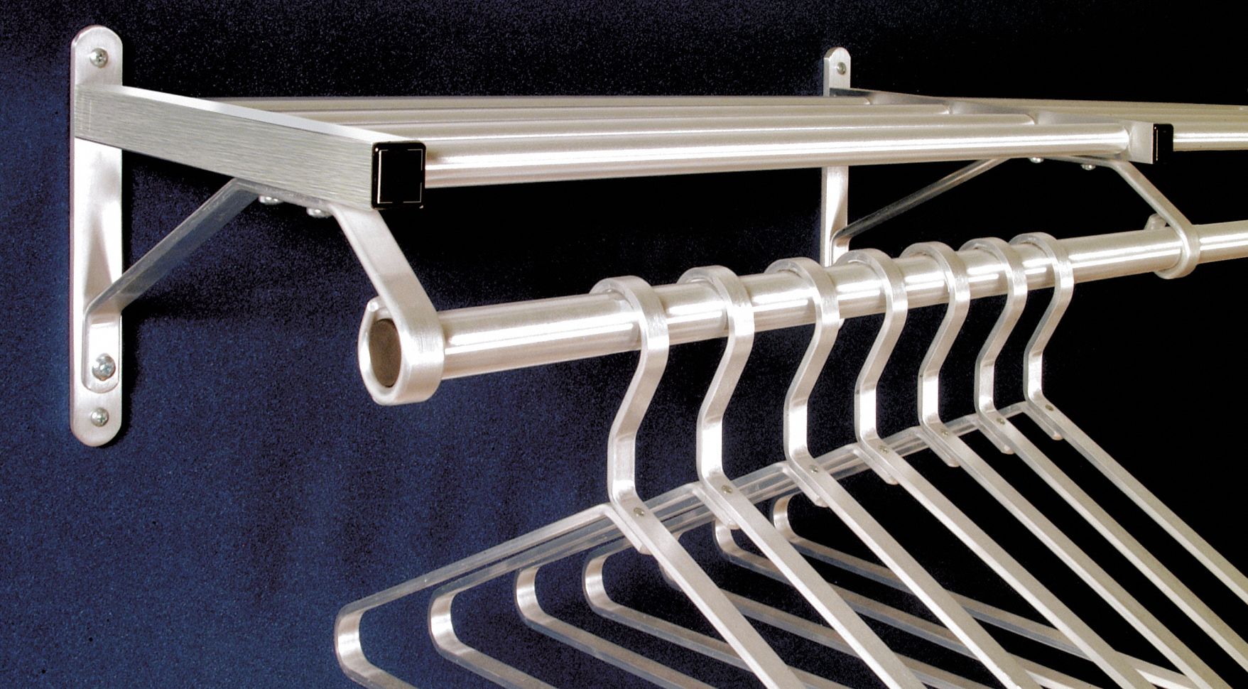 8CW93 - Coat Rack 2 Shelves 24 In W Satin Alum