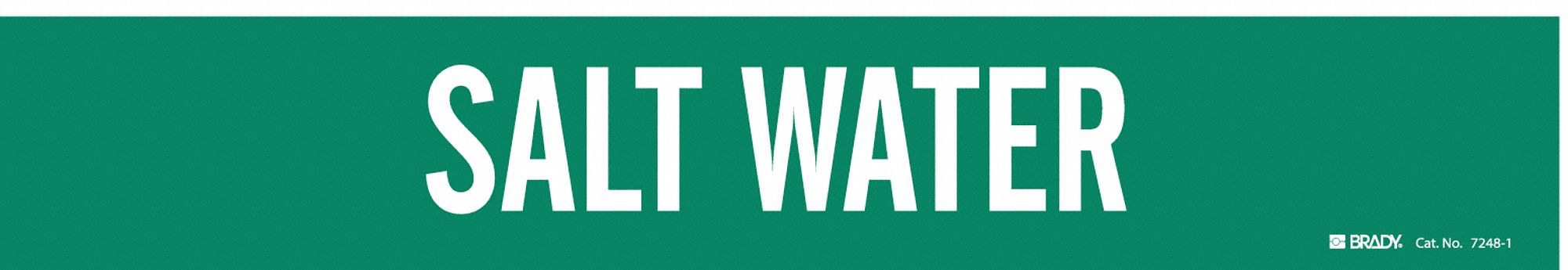 Pipe Marker: Salt Water, Green, White, Fits 2 1/2 to 7 7/8 in Pipe O.D., 1 Pipe Markers