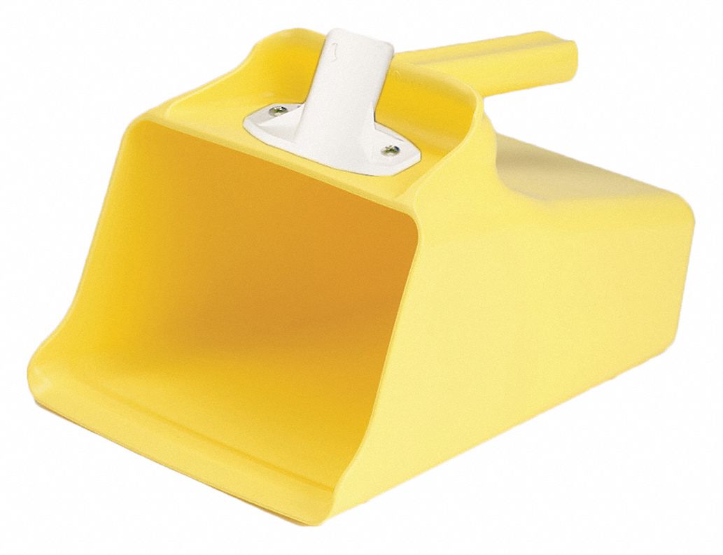 Mega Scoop: 128 fl oz Capacity, Yellow, 11 in Overall Lg, 8 3/4 in Overall Wd, FDA Compliant