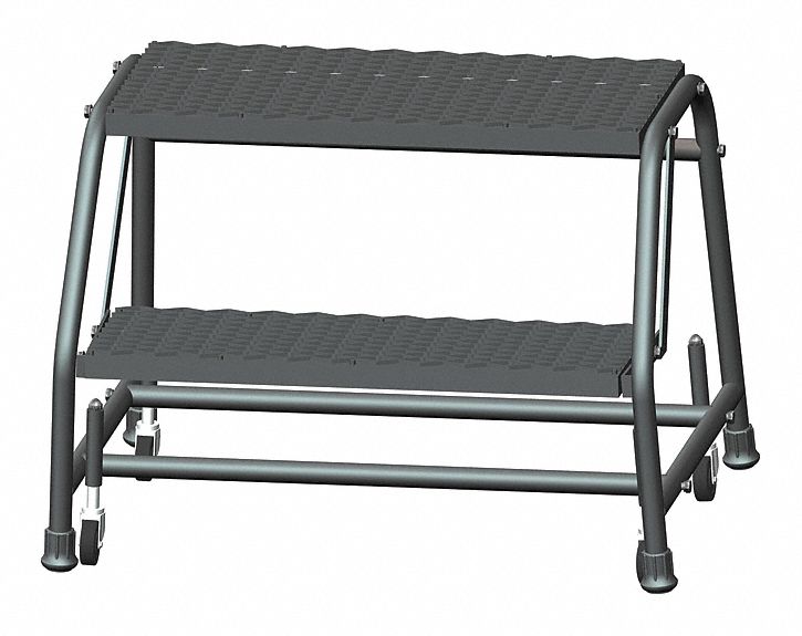 STEP STOOL, 1.6 FT OVERALL H, 450 LB LOAD CAPACITY, 2 STEPS, STEEL, 1.6 FT STANDING H