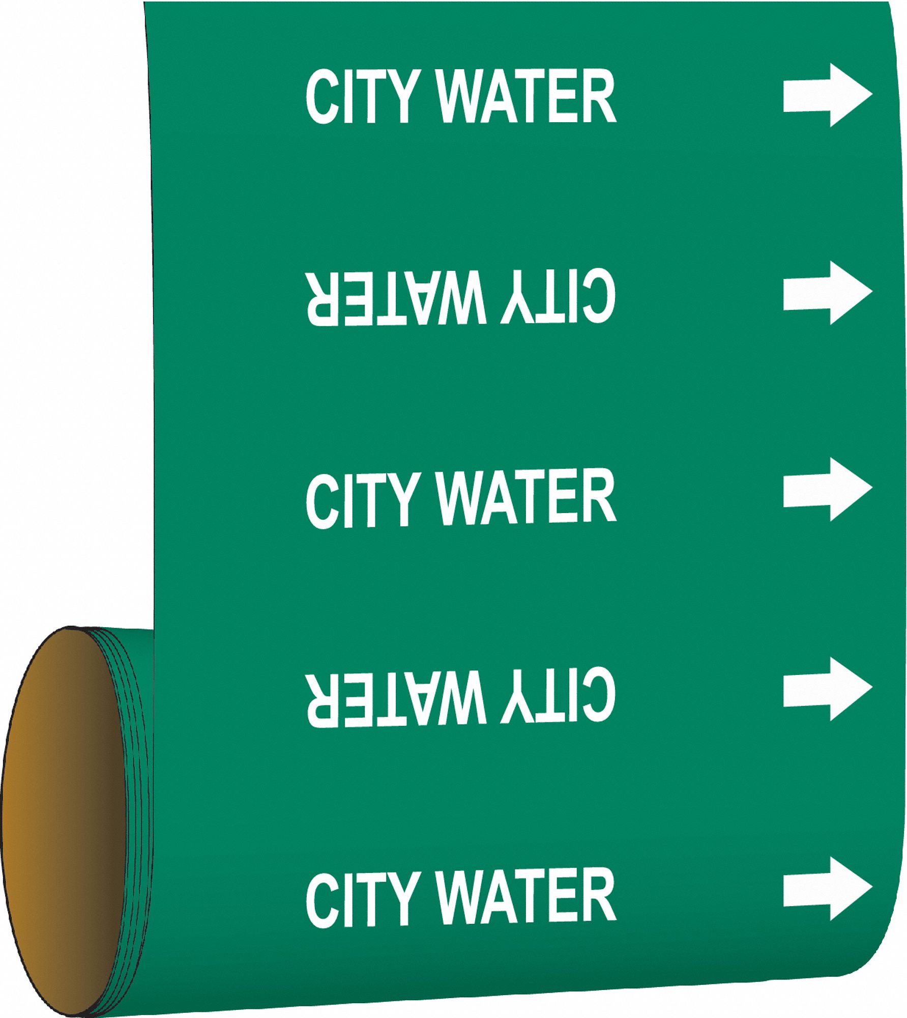 City Water, Green, Pipe Marker 9LET241522 Grainger