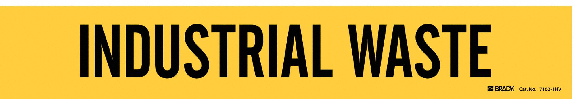 Pipe Marker: Industrial Waste, Yellow, Black, Fits 8 in and Larger Pipe O.D., 1 Pipe Markers