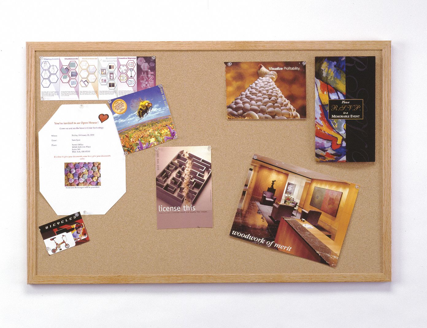 Bulletin Board, Cork, 18 inH x 24 inW, Natural Grainger