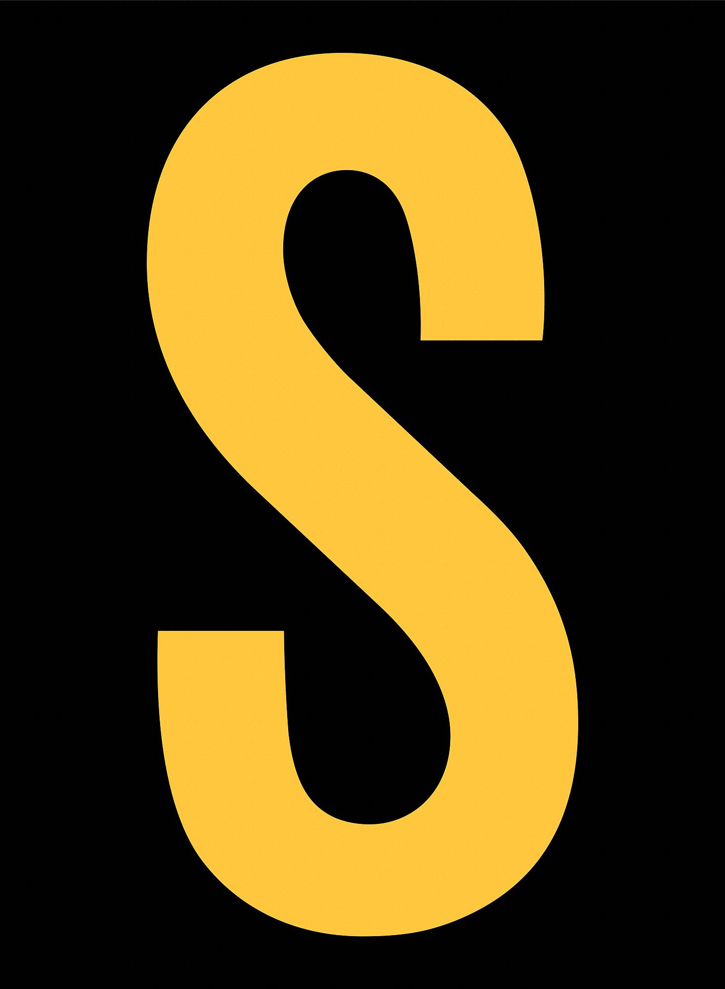 Letter Label: 2 1/2 in Character Ht, Indoor/Outdoor, Engineer-Grade Retroreflective, Yellow, 25 PK