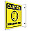 Caution Sign,8 x 8In,BK/YEL,PS,ENG