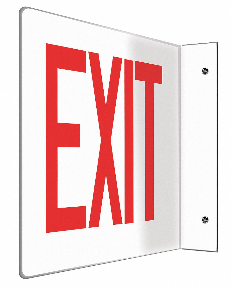 L-SHAPE PROJECTION SIGN, PLASTIC, 12 IN WIDTH, 8 IN HEIGHT, DOUBLE-SIDED