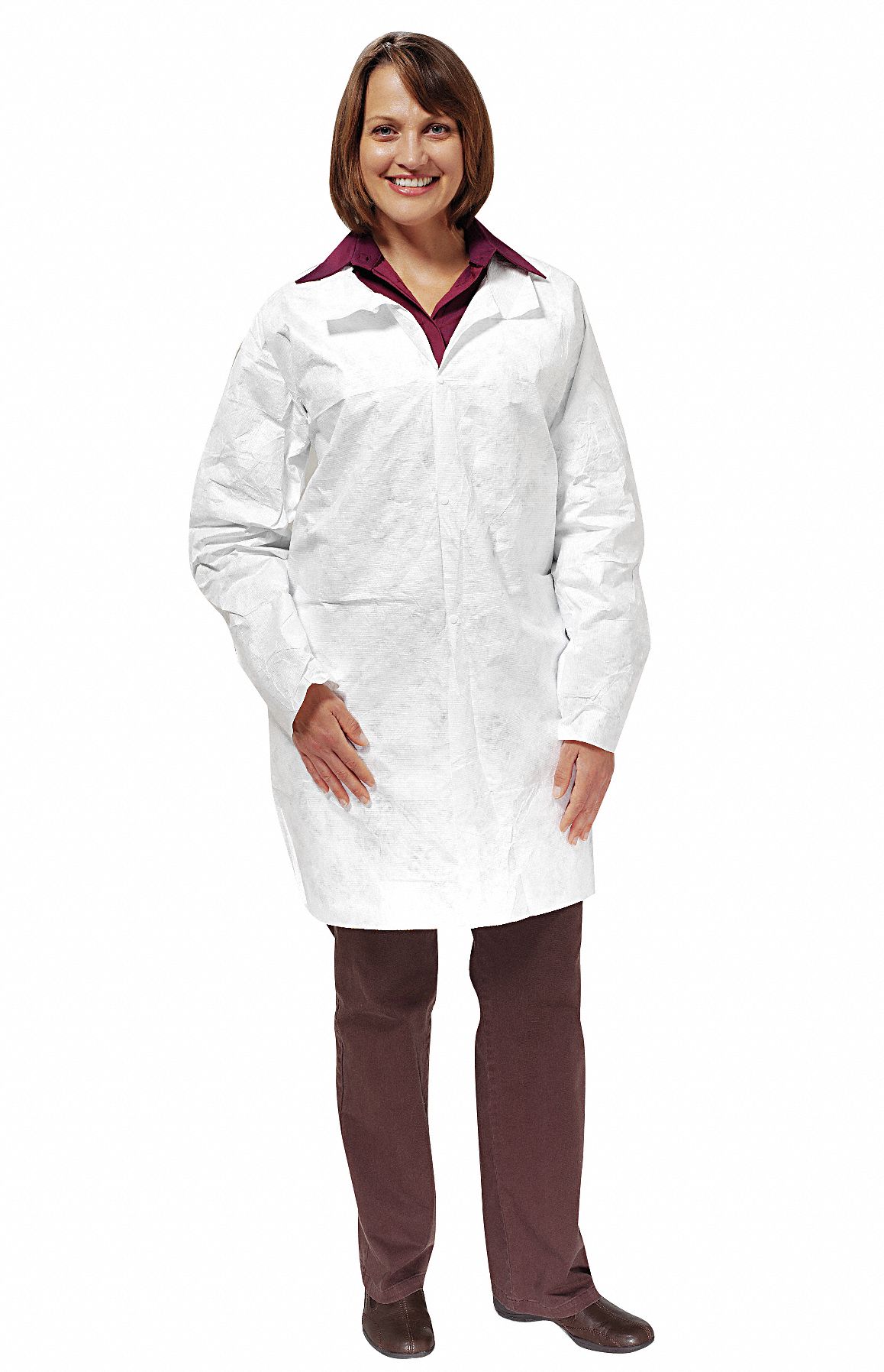 Disposable Lab Coat, XL, White Grainger