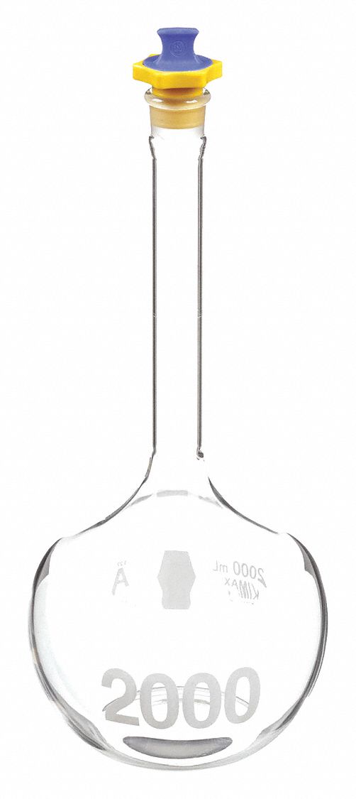 Volumetric Flask, 2 L, 400 mm H