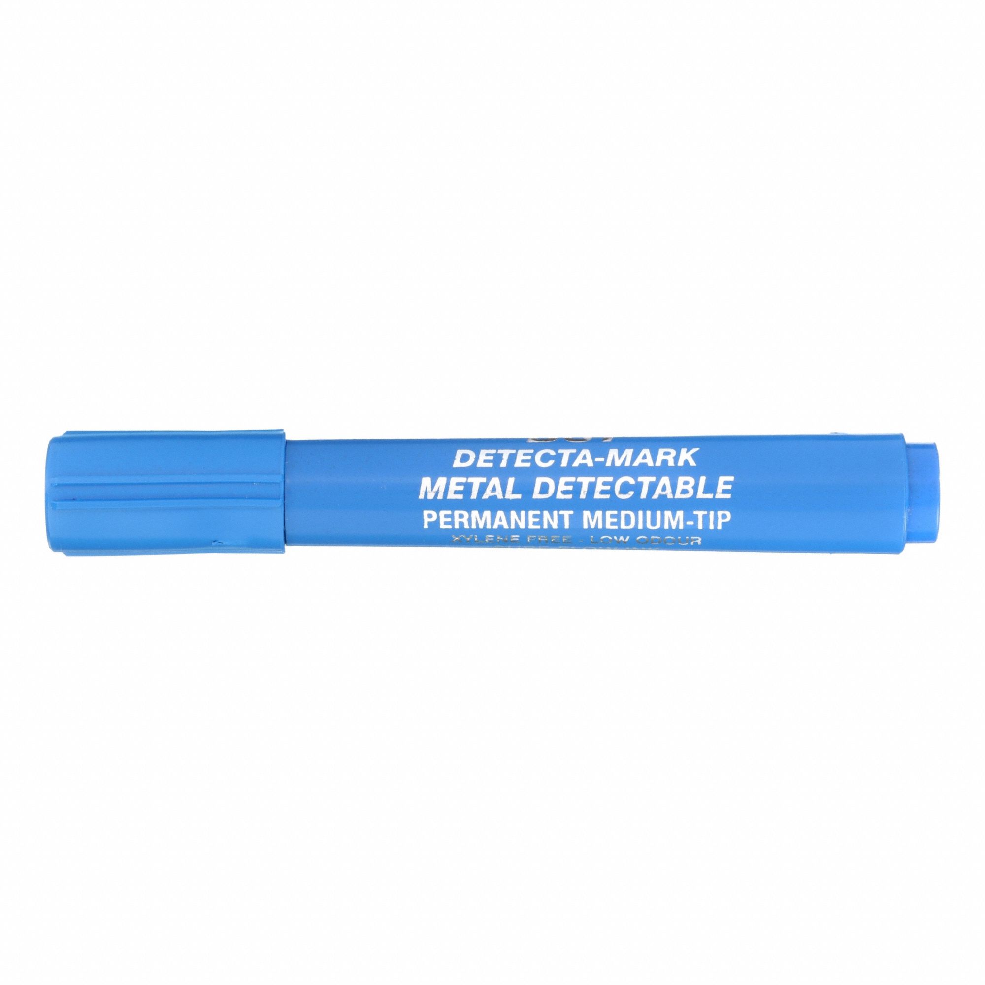 Permanent Marker: Blue, Capped, Bullet, Std, Non-Washable, Metal Detectable