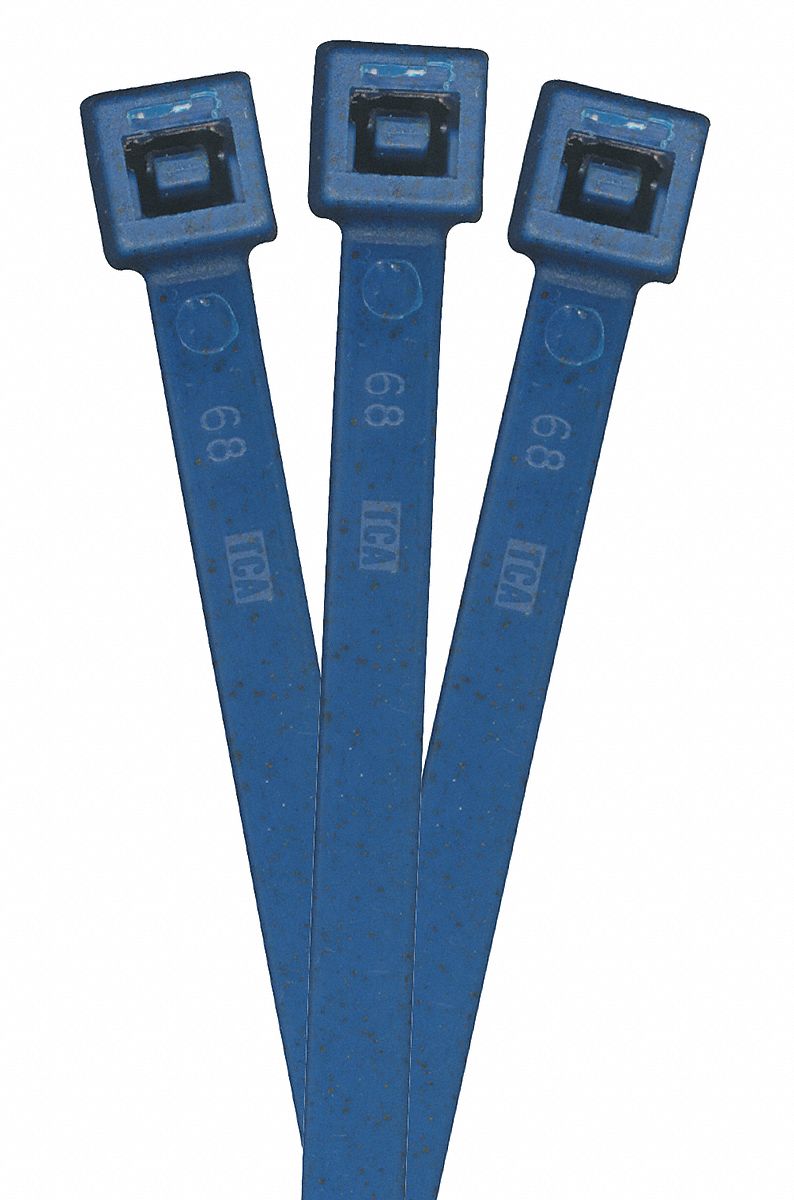 MetalDetectable Cable Ties, 14 in Length, PK 100 Grainger