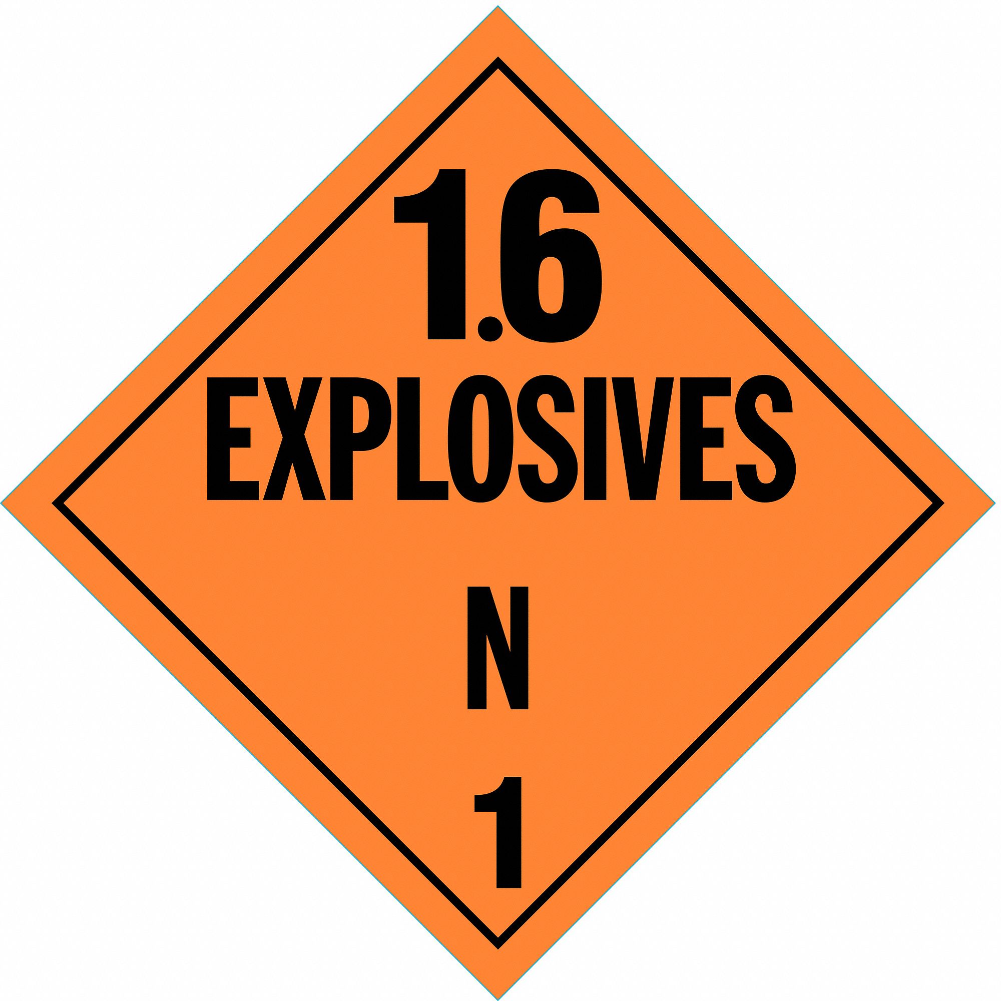 DOT Container Placard: Explosives, 10 3/4 in x 10 3/4 in, 10 3/4 in Label Ht, 10 PK
