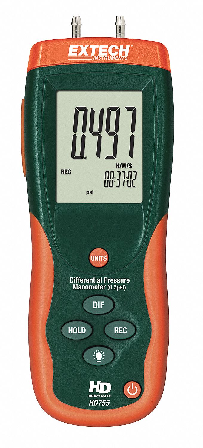 EXTECH, 0 psi to 2 psi, NIST Traceable Certificate, Digital Manometer
