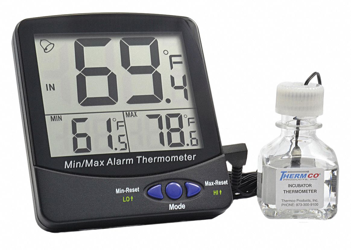 THERMCO Digital Thermometer, (1) Glycol/Water Filled 30mL Bottle Probe, ISO 17025 NIST Traceable