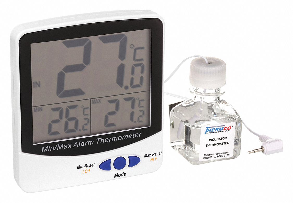 Digital Thermometer: -58°F to 158°F /-50°C to 70°C, +/-0.5°C/+/-0.5ºF, Bottle, 3 ft Cable Lg