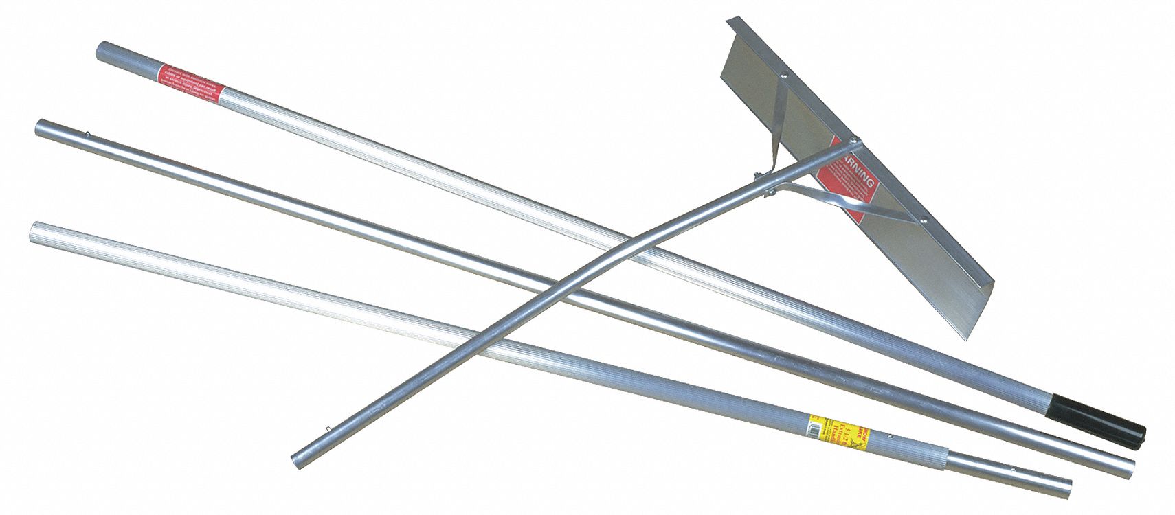 Snow Roof Rake Scraper: 24 in Blade Wd, Aluminum, Telescoping, 16 ft Handle Lg