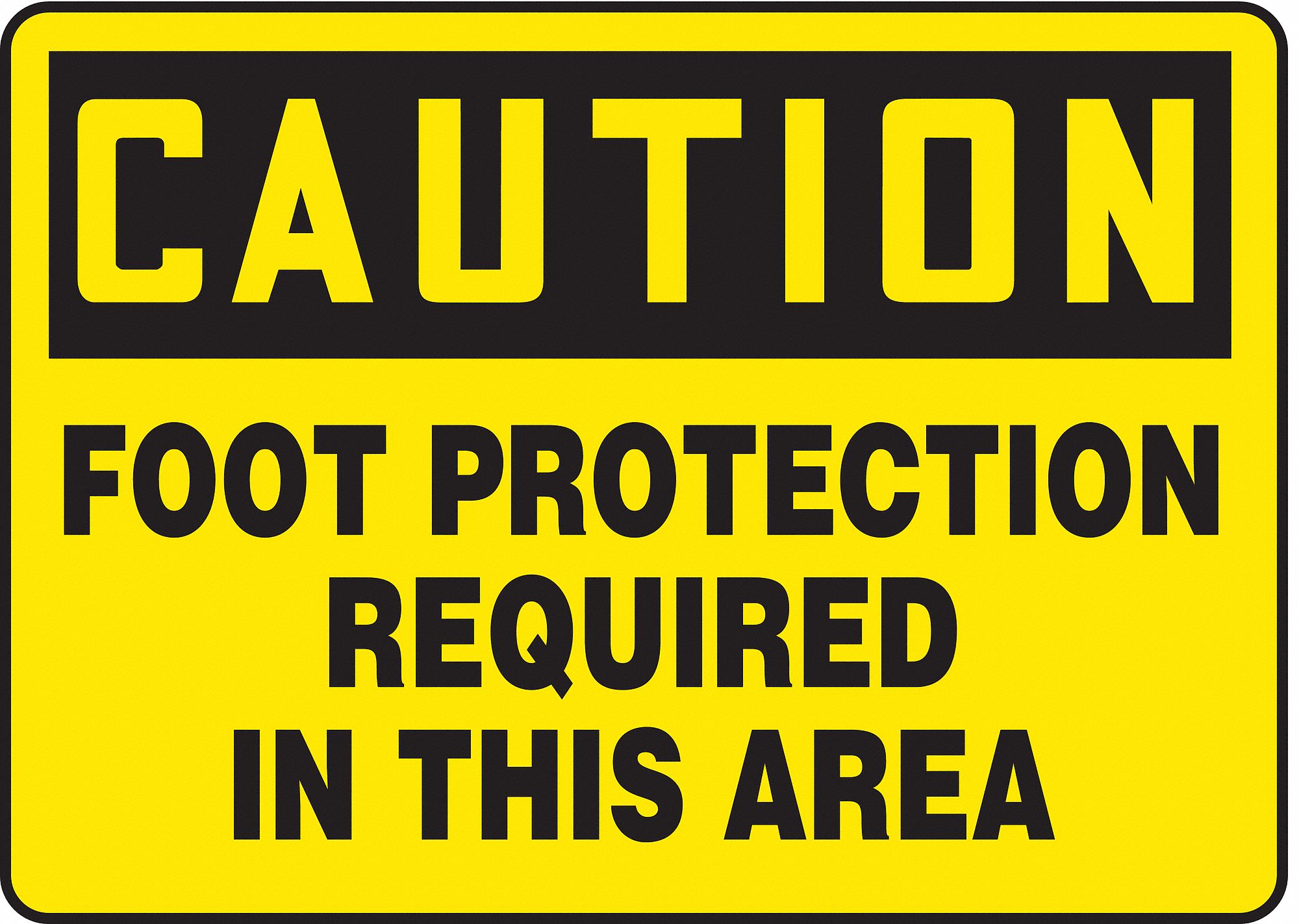 Caution Sign, Foot Protection Required In This Area, Header Caution ...