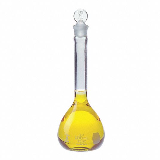 Borosilicate Glass ASTM Volumetric Flask with Glass Stopper, 500