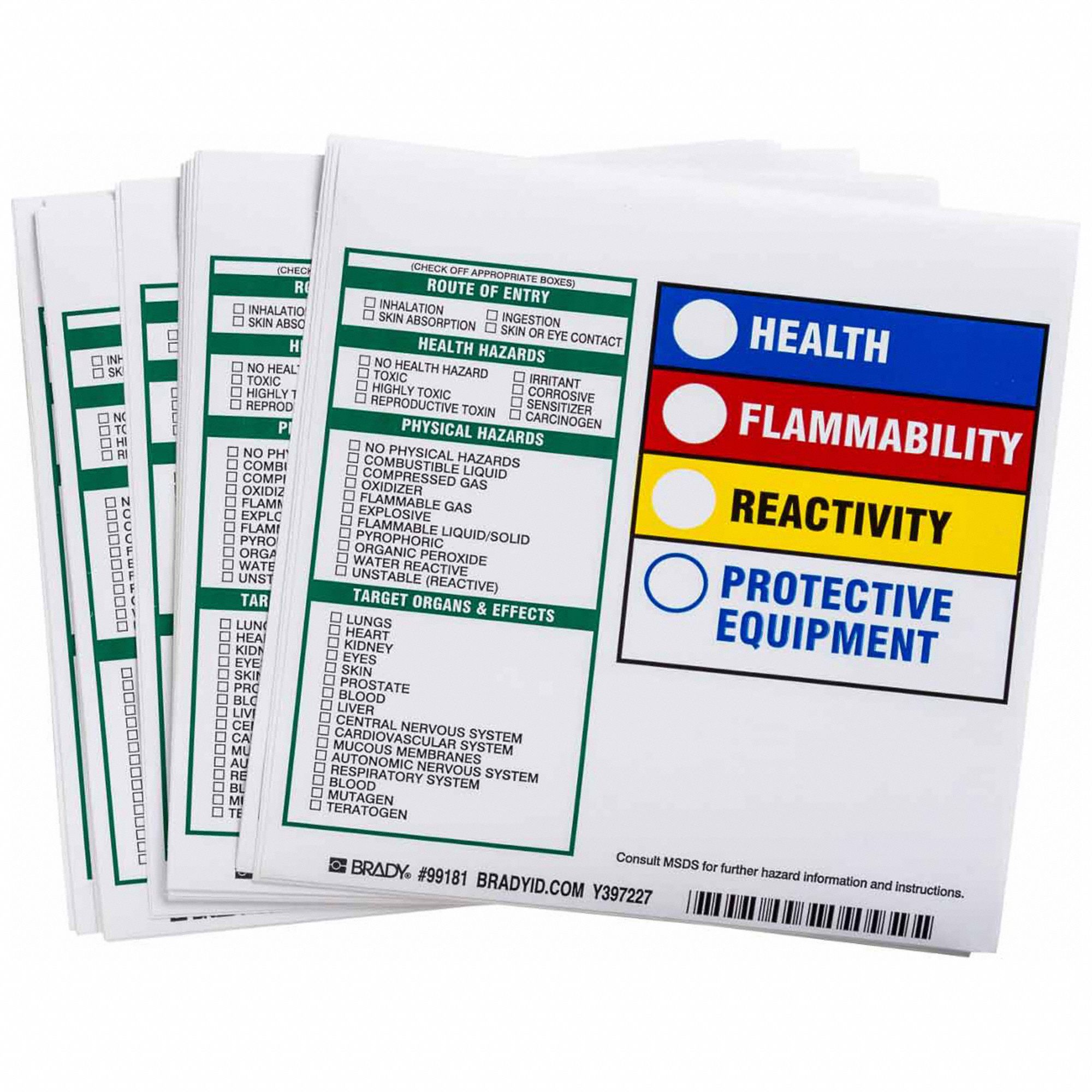 HMIG Label: 6 in Ht, 6 in Wd, Paper, Adhesive, 6 in x 6 in, 100 PK