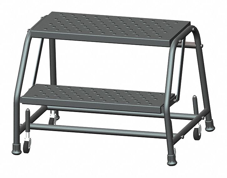 STEP STOOL, 1.6 FT OVERALL H, 450 LB LOAD CAPACITY, 2 STEPS, STEEL, 1.6 FT STANDING H