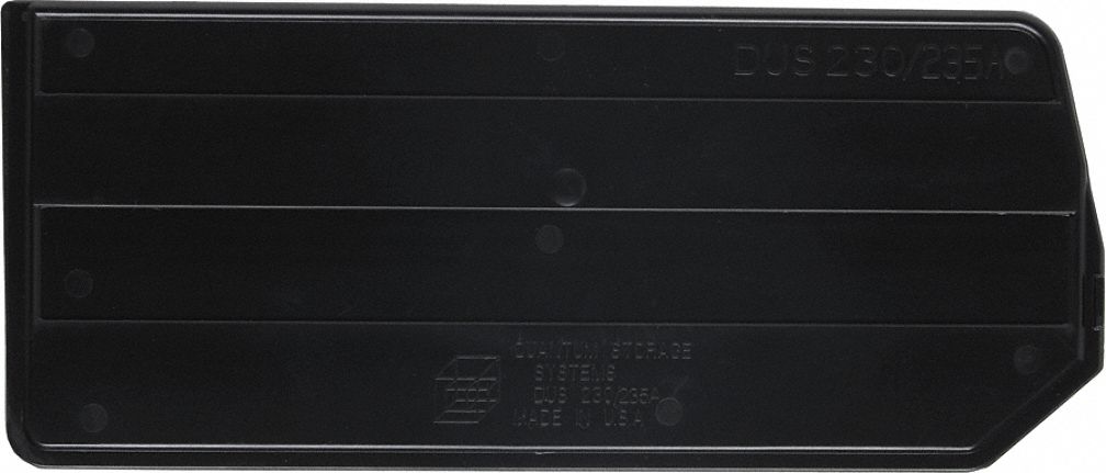 Bin Divider: 10 in x 4 1/4 in, Not Electrostatic Discharge Conductive, Black