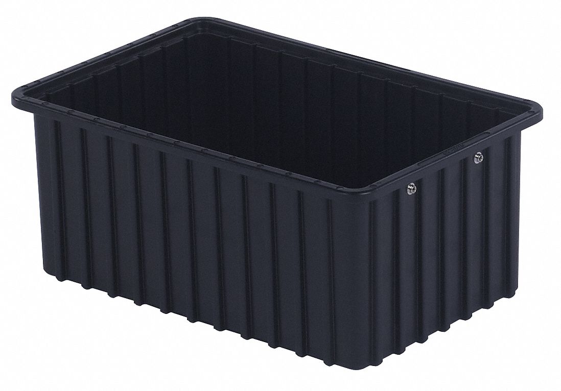 Divider Box: 0.5 cu ft, 16 1/2 in x 10 7/8 in x 7 in, Lid Not Included, Plastic