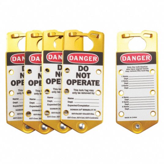 BRADY Labeled Lockout Hasp, SnapOn Lockout Hasp Style, Aluminum