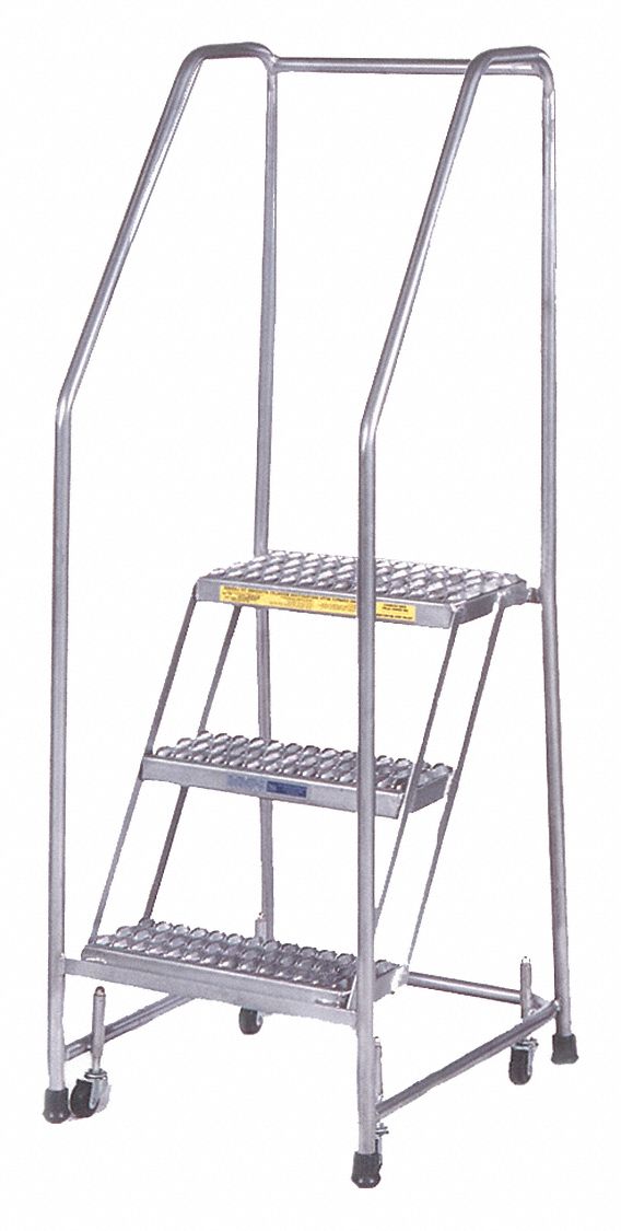 Rolling Ladder, Aluminum, 19 In.H