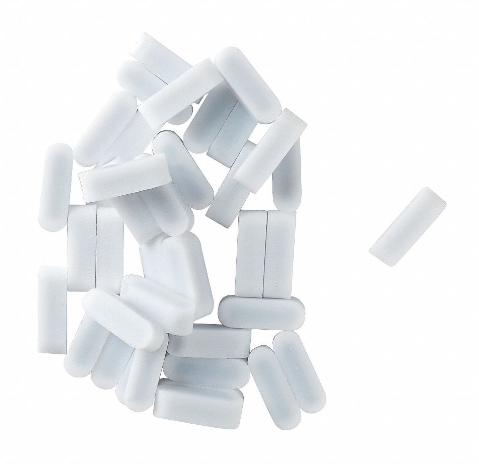 Stirring Bar: Square, PTFE, 12 mm Overall Lg, 4 mm Dia, Autoclavable, White