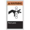 Warning: Pinch Point. Signs