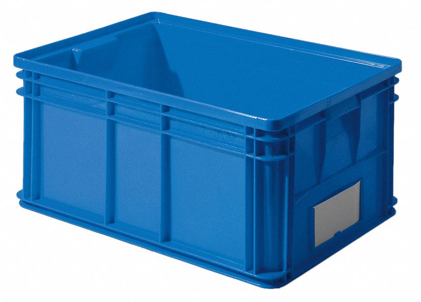 SOLID WALL STACKING CNTNER,26X19X12,BLUE