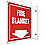 Fire Blanket Sign,8 x 8In,WHT/R,PS,ENG