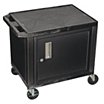 Low-Profile AV Carts with Plastic Shelves & Steel Storage Cabinets image