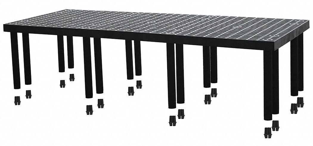 Plastic Shelving: 96 in x 36 in, 24 in Overall Ht, 1 Shelves