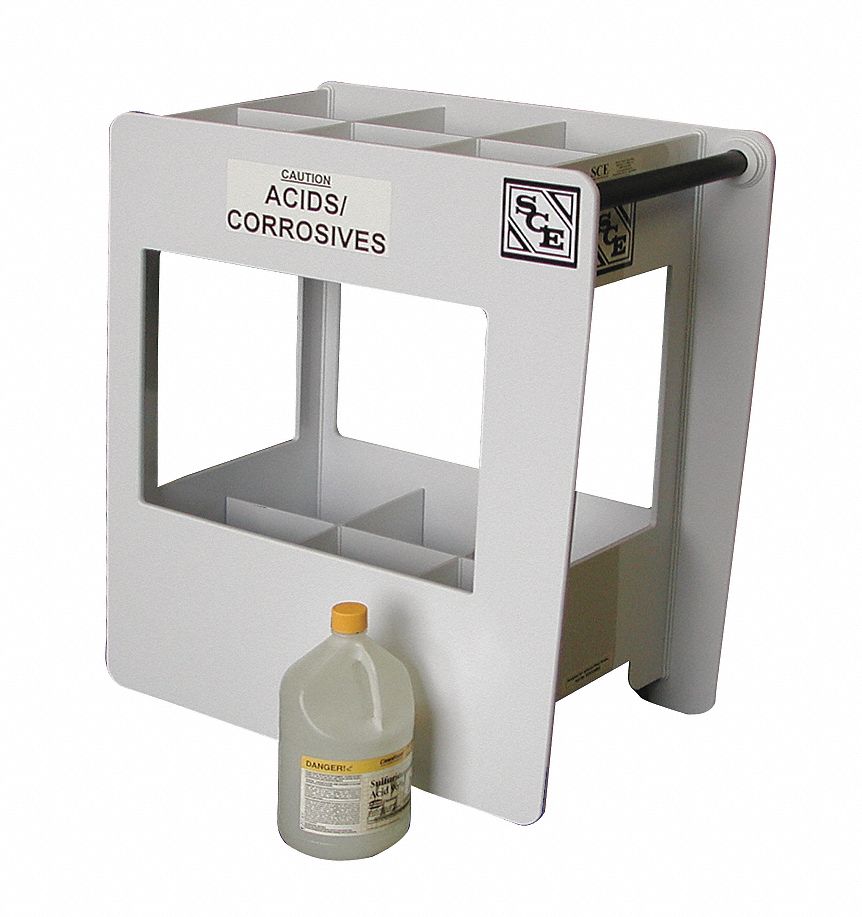 Chemical-Resistant Utility Cart with Compartmented Plastic Shelves: Flat