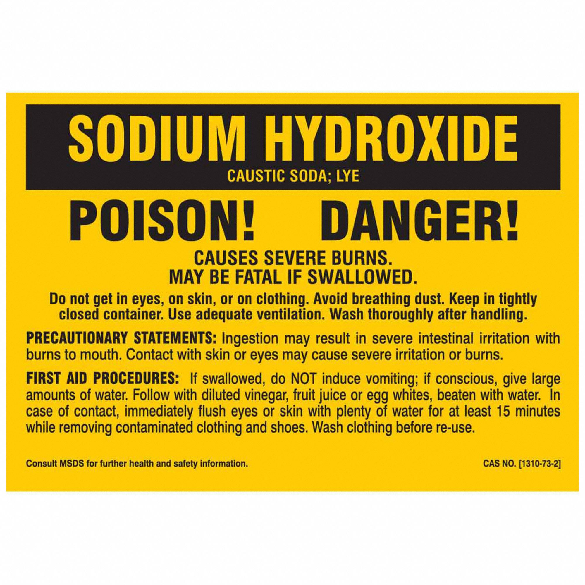 Sodium Hydroxide Nfpa Label